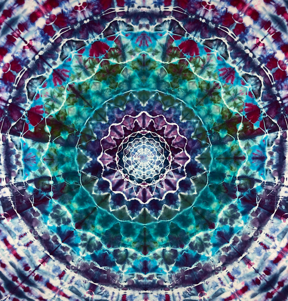 58" x 90" Lilac Dream Mandala Ice-dyed Tapestry/Wall Hanging