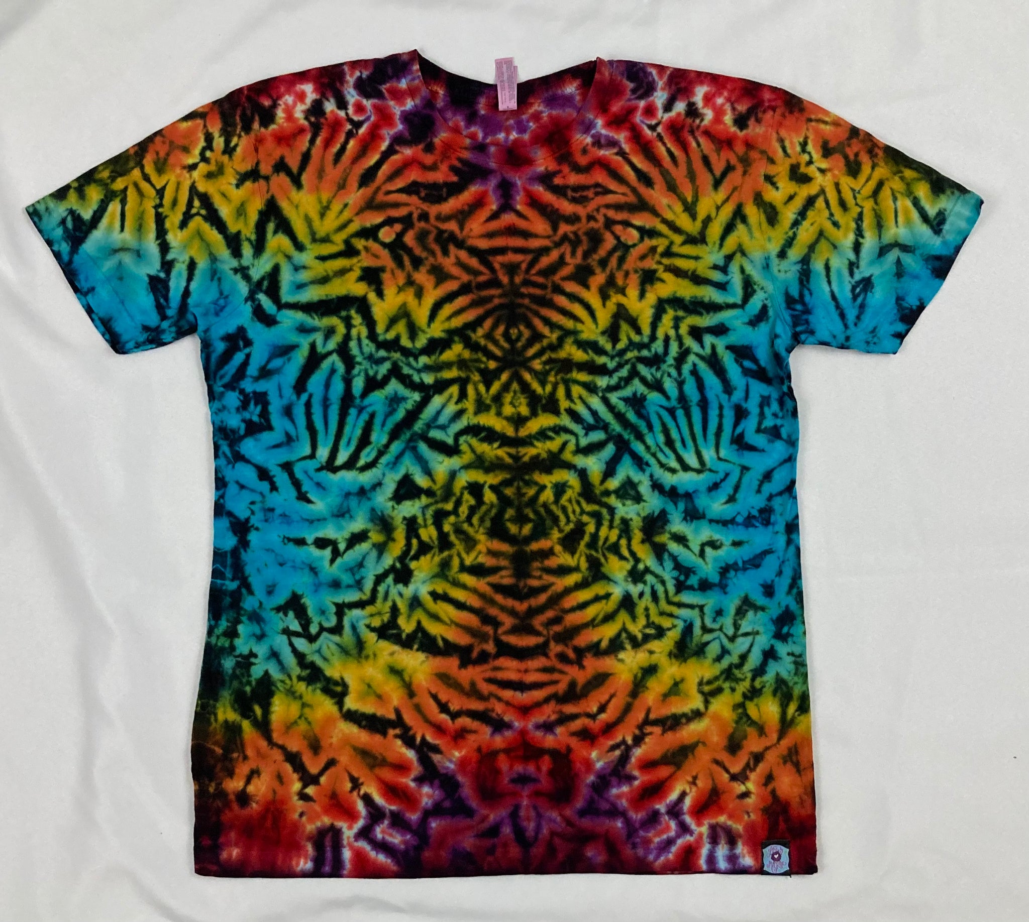 Adult Rainbow Black Crush Tie-Dyed Tee, 2XL