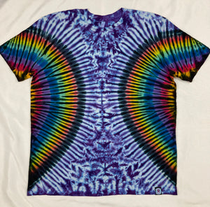 Adult Purple/Black Rainbow Tie-Dyed Tee, L