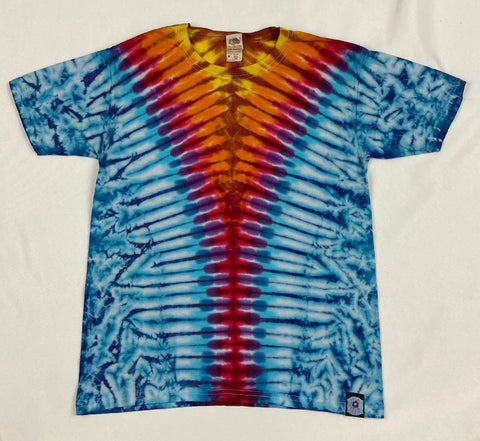 Kids Blue Sunrise Tie-Dyed Tee, Youth M