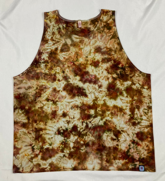 Adult Golden Brown Ice-dyed Tank, 3XL
