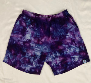 Men’s/Unisex Purple Ice-Dyed Shorts, M (32)