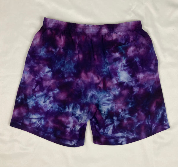 Men’s/Unisex Purple Ice-Dyed Shorts, M (32)