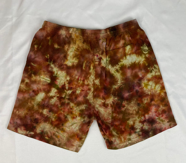 Men’s/Unisex Gold Ice-Dyed Shorts, XL (36)