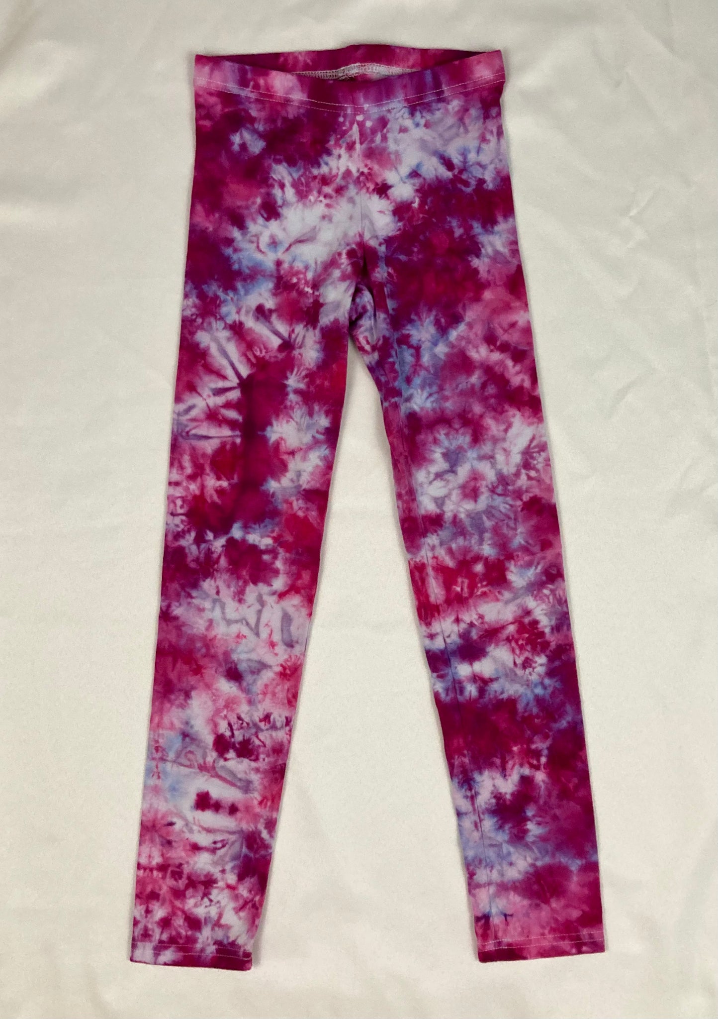 Kids Pink Ice-Dyed Leggings, Youth S (6-7)