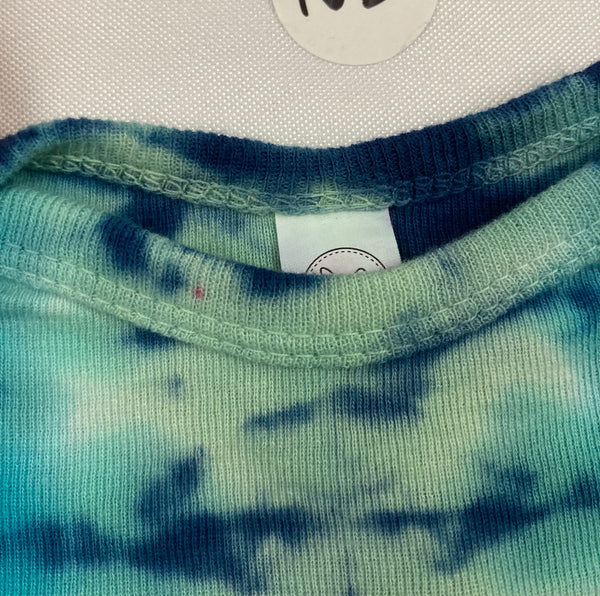 Baby Seafoam/Blue Tie-Dyed Bodysuit, Newborn