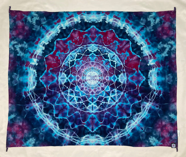 30" x 45" Blueberry Mandala Ice-dyed Mini Tapestry/Wall Hanging