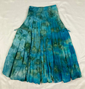 Women's Sea Green Ice-Dyed Skirt/Mini Dress, one size