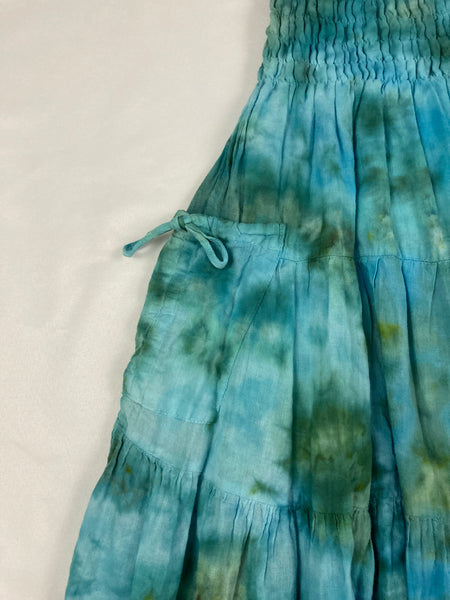 Women's Sea Green Ice-Dyed Skirt/Mini Dress, one size