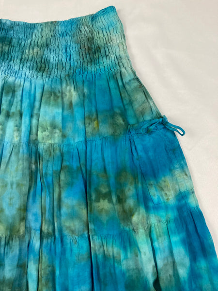 Women's Sea Green Ice-Dyed Skirt/Mini Dress, one size