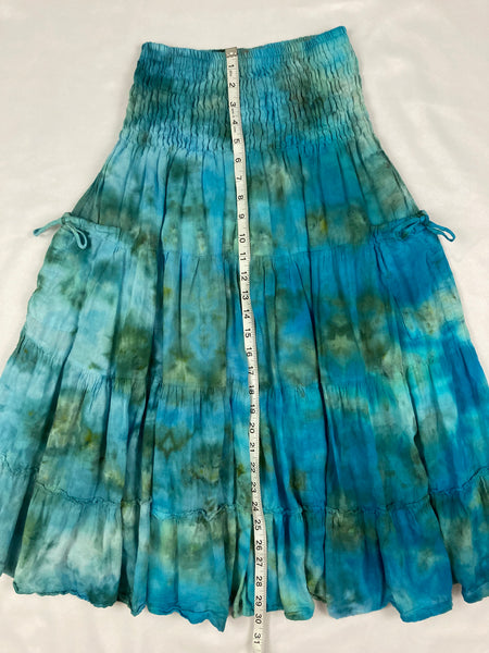 Women's Sea Green Ice-Dyed Skirt/Mini Dress, one size