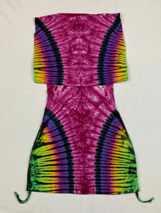 Women's Pink/Rainbow Tie-Dyed Huntress Dress, M