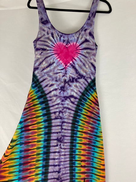 Women’s Earth Rainbow Tie-Dyed A-line Maxi Dress w/ pockets, S/M