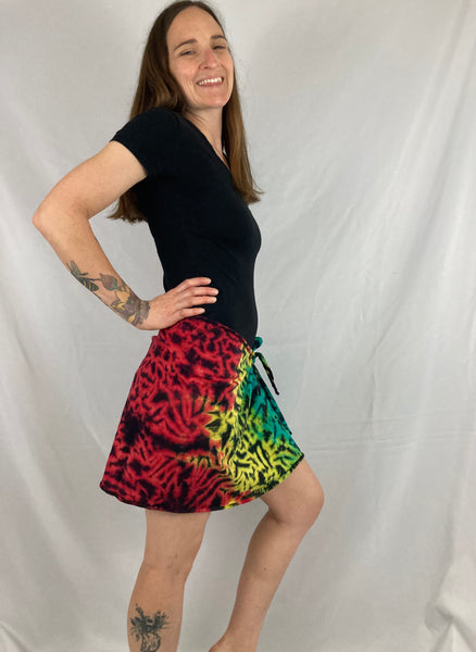 Adult Rasta Tie-dyed Short Beach Sarong, one size