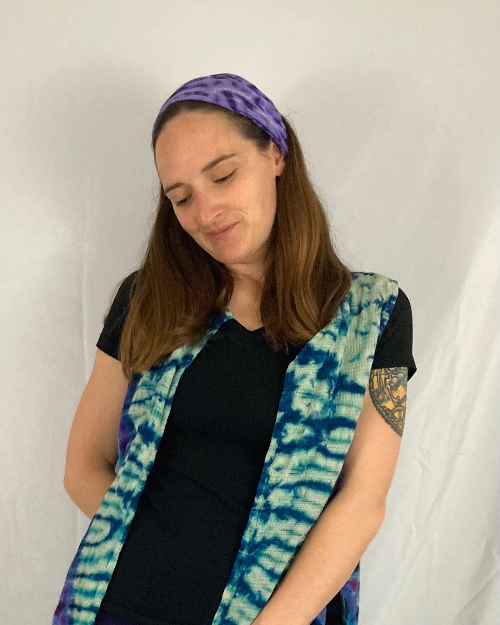 Adult Multi-Colored Tie-dyed Bandana Headbands