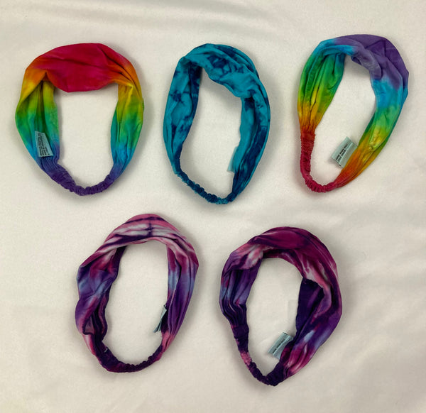 Youth Multi-Colored Tie-dyed Bandana Headbands