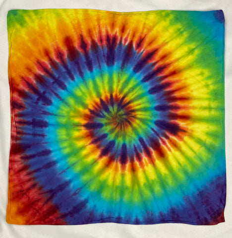 Rainbow Spiral Tie-Dyed Bandana