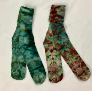 Adult Terrapin Turtle Ice-Dyed Bamboo Socks, 2-Pack