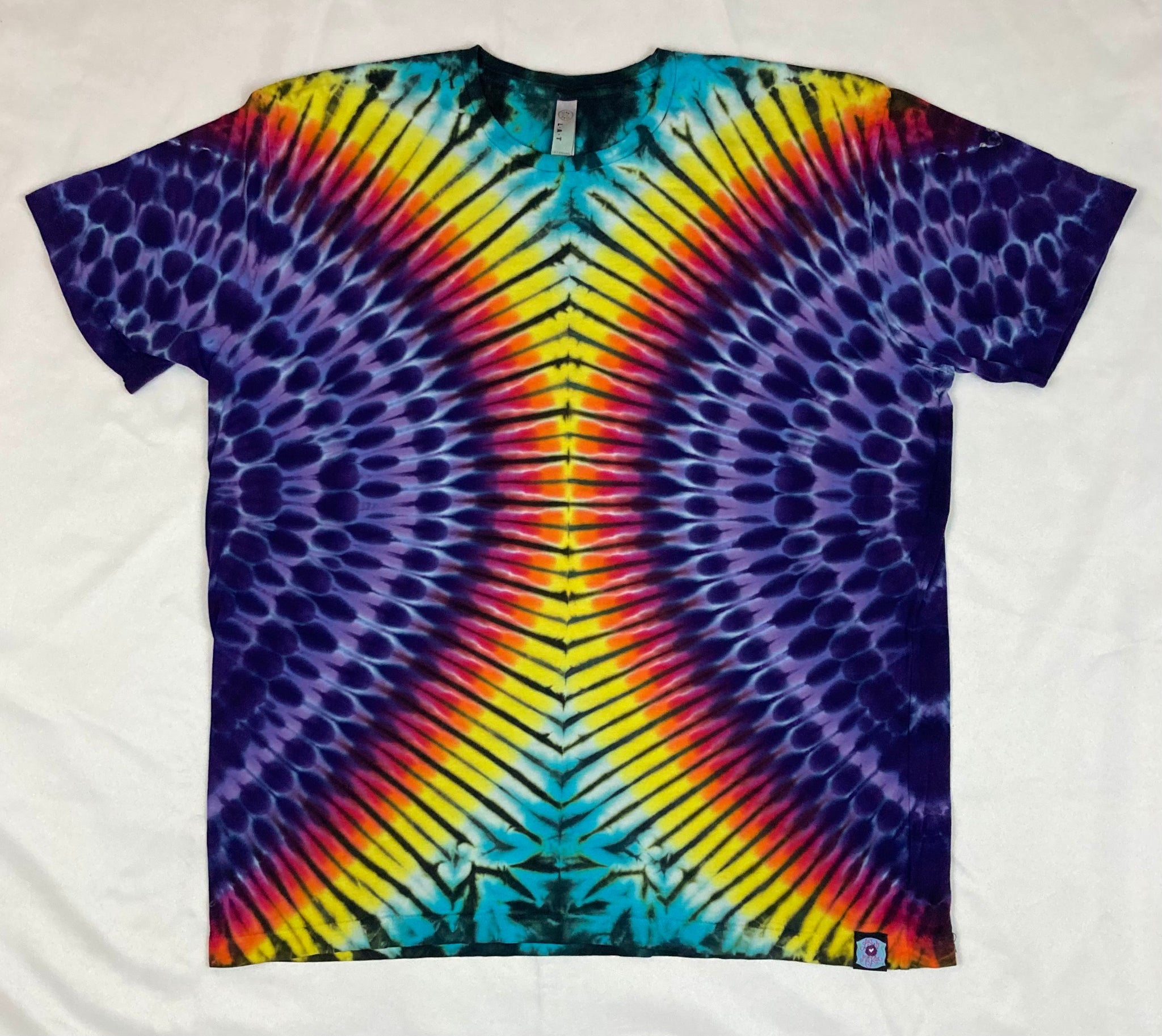 Adult  Purple/Rainbow Hourglass Tie-Dyed Tee, XL