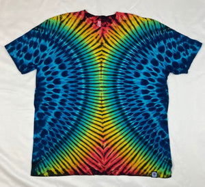 Adult Blue/Rainbow Hourglass Tie-Dyed Tee, 3XL
