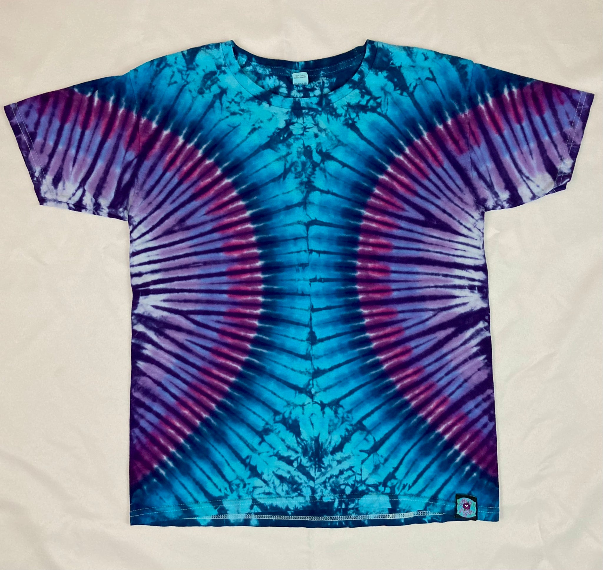 Kids Blue/Purple Tie-Dyed Tee, Youth S & L