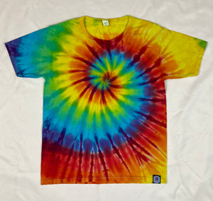 Kids Rainbow Spiral Tie-Dyed Tee, Youth M
