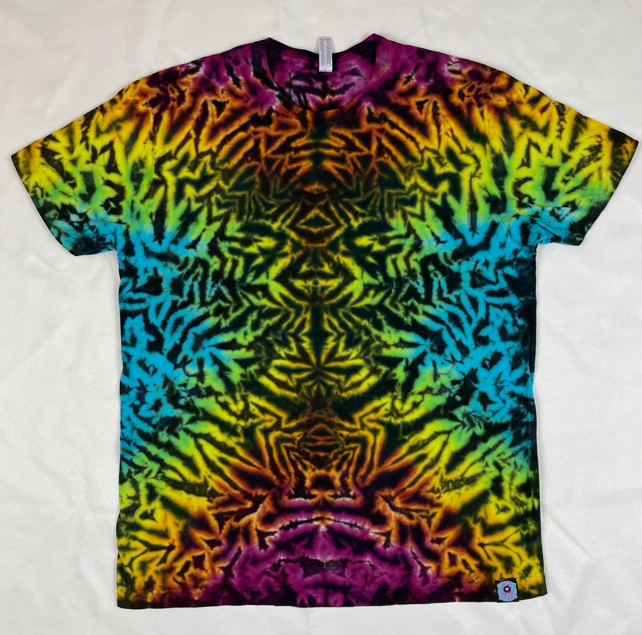 Adult Electric Rainbow Tie-Dyed Tee, multiple sizes: S-3X