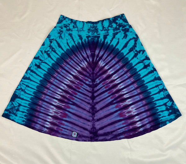 Women's Blue/Purple Tie-Dyed Skirt, XL