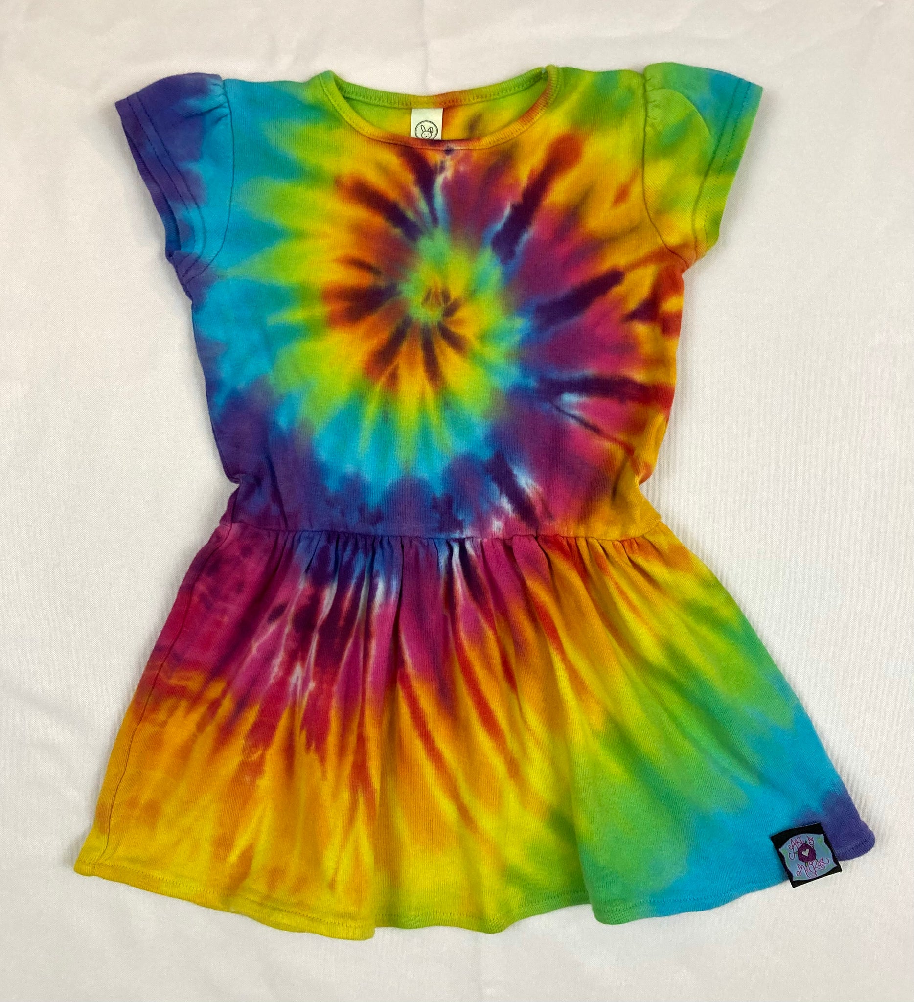 Toddler Rainbow Spiral Tie-Dyed Dress, 2