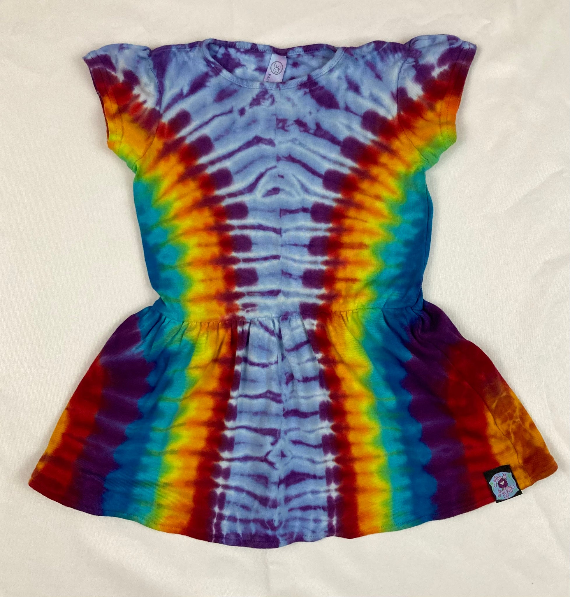 Toddler Light Purple/Rainbow Tie-Dyed Dress, 3