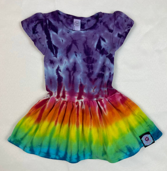 Baby Purple/Rainbow Tie-Dyed Dress, 6M & 18M