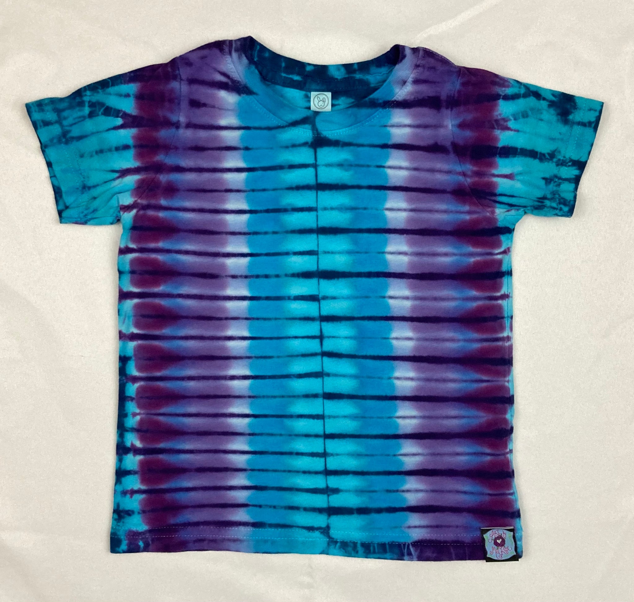 Toddler Blue/Purple Stripe Tie-Dyed Tee, 3