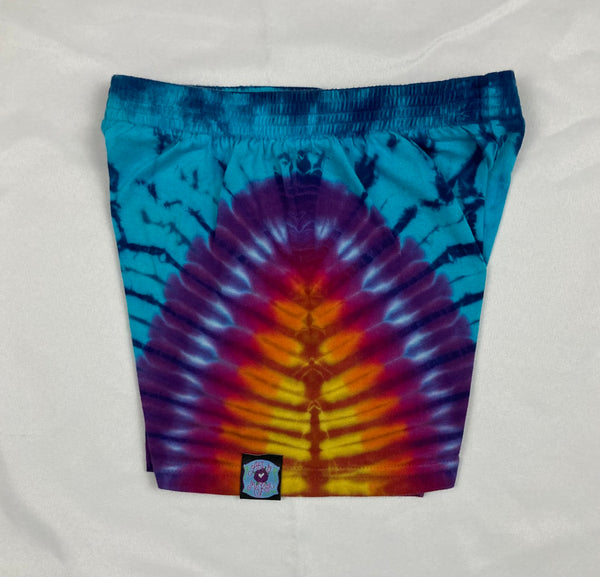 Toddler Aqua/Sunset Tie-Dyed Shorts, 4T