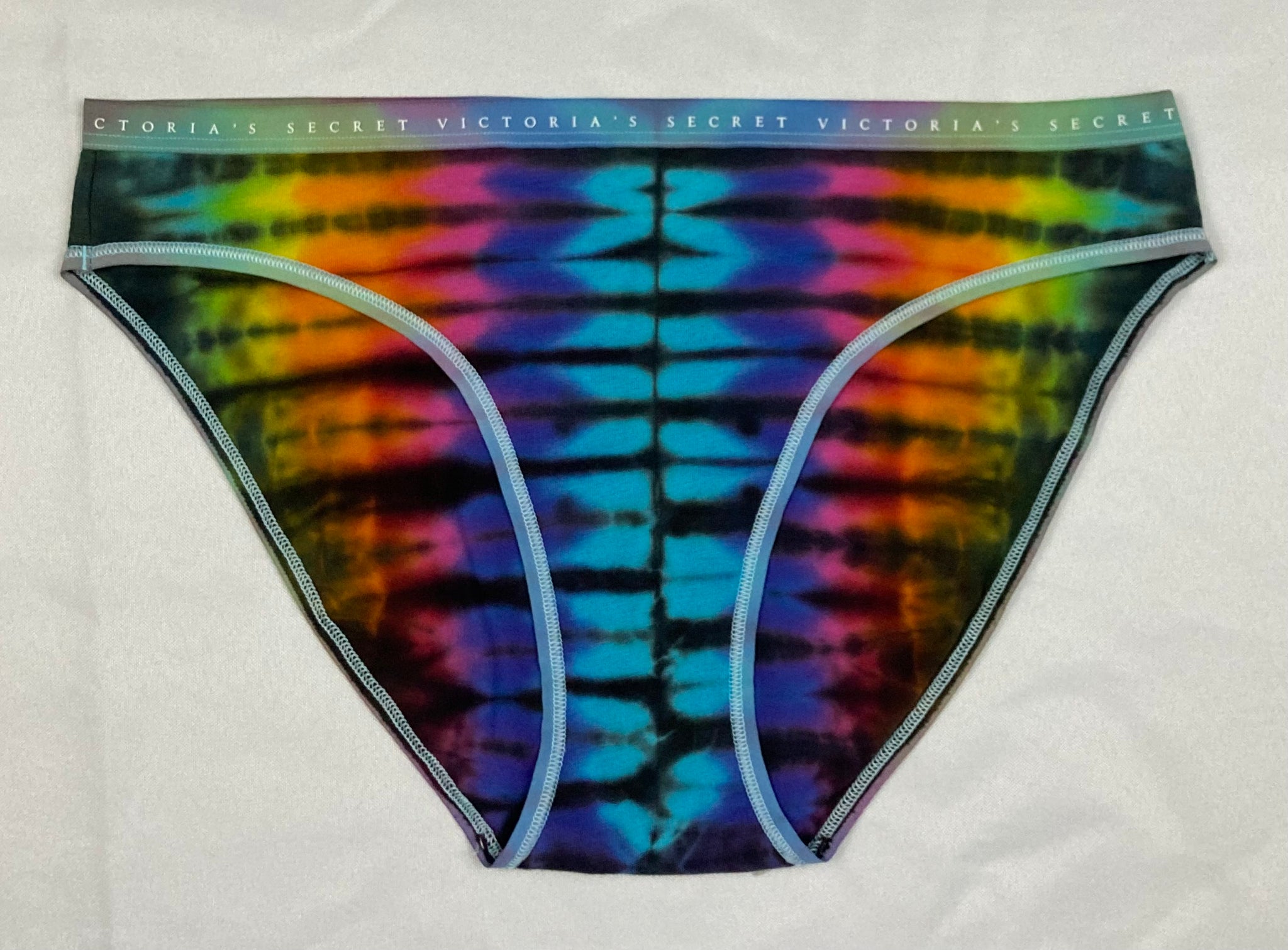 Women's Rainbow Victoria's Secret Tie-Dyed Panties, L