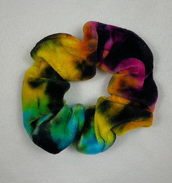 Multi-Colored Bamboo Rayon VELOUR Tie-dyed Hair Scrunchies