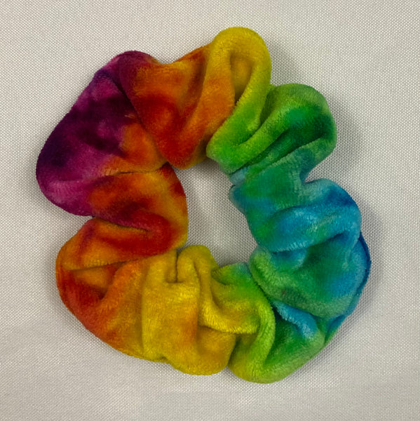 Multi-Colored Bamboo Rayon VELOUR Tie-dyed Hair Scrunchies