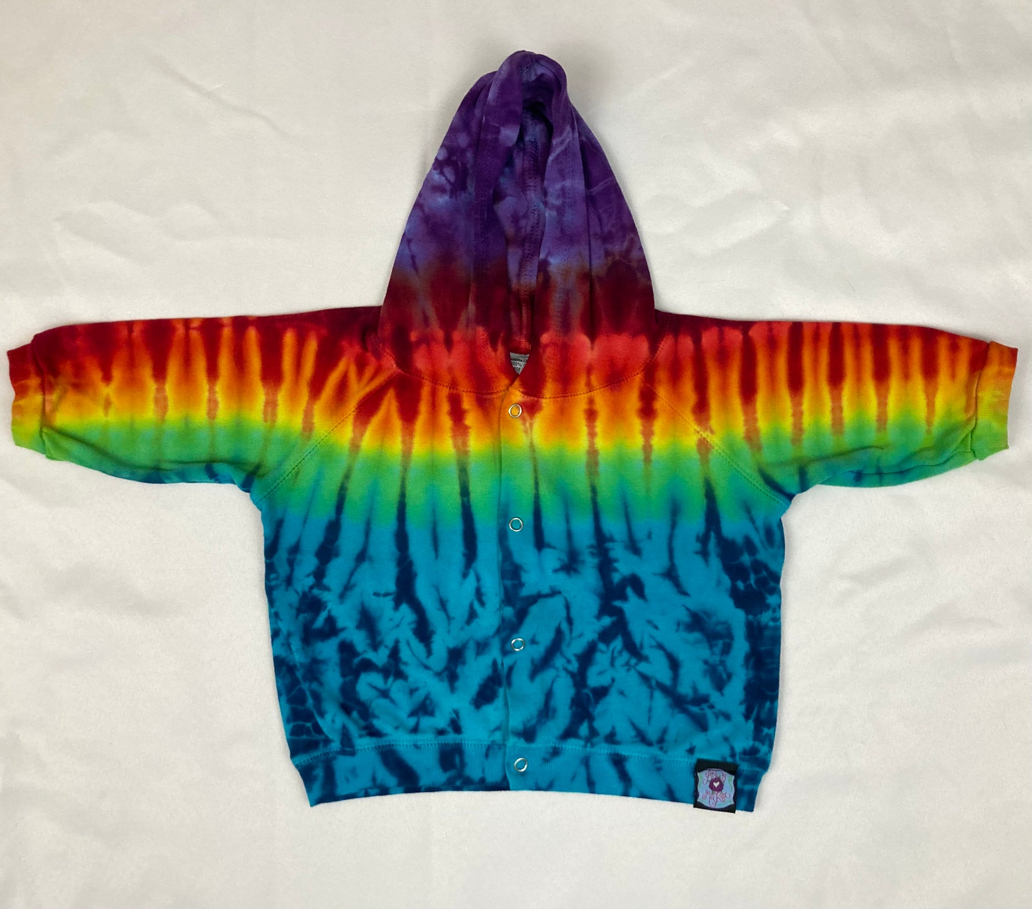 Baby Blue/Rainbow Tie-dyed Jacket, 3M & 18M