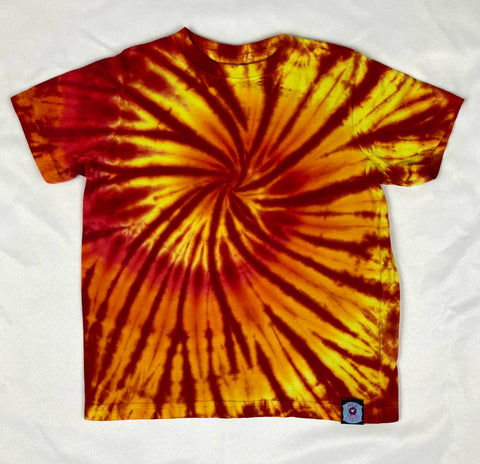 Toddler Red/Sunset Spiral Tie-Dyed Tee, 5/6