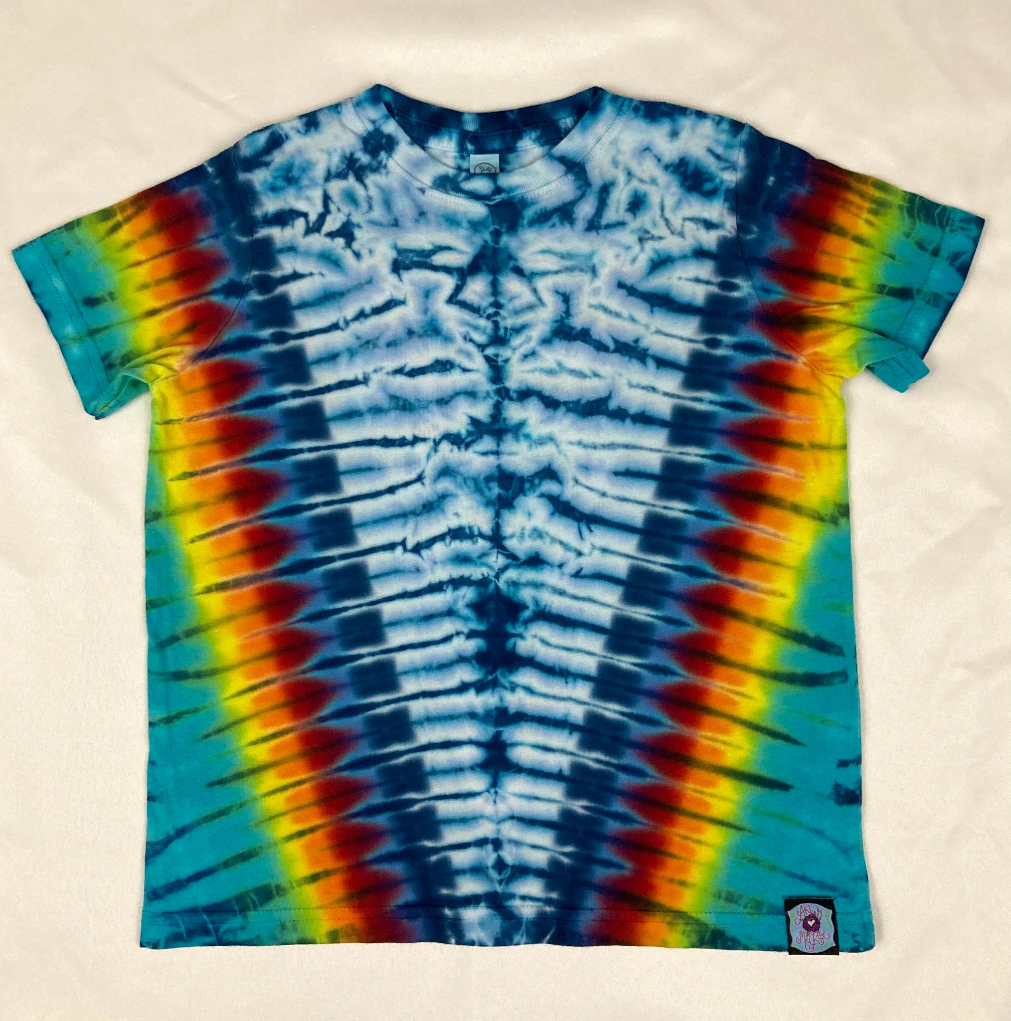 Toddler Blue/Rainbow Tie-Dyed Tee, 5/6
