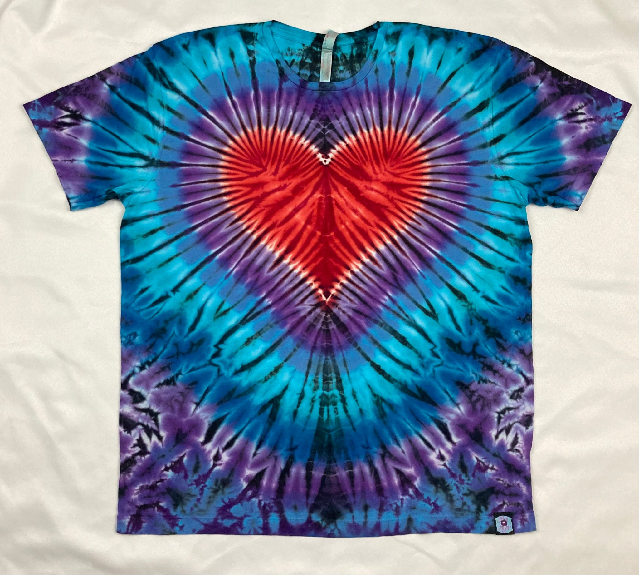 Adult  Purple/Blue Heart Tie-Dyed Tee, XL
