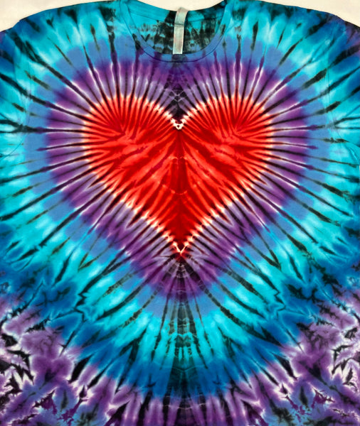 Adult  Purple/Blue Heart Tie-Dyed Tee, XL