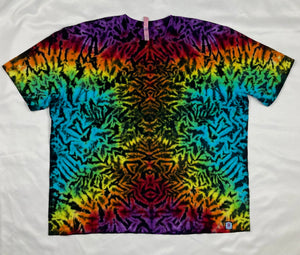 Adult Rainbow/Black Crush Tie-Dyed Tee, 3XL