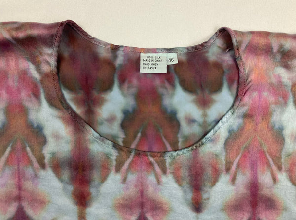 Adult Earthy Arrows Tie-Dyed Silk Top, L