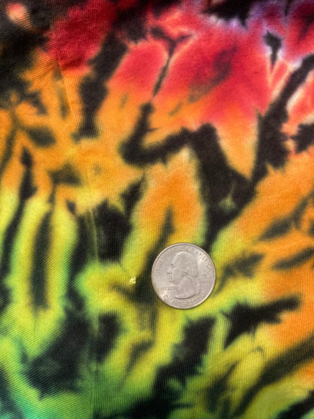 Adult Rainbow/Black Crush Tie-Dyed Tee, L (READ DESCRIPTION)