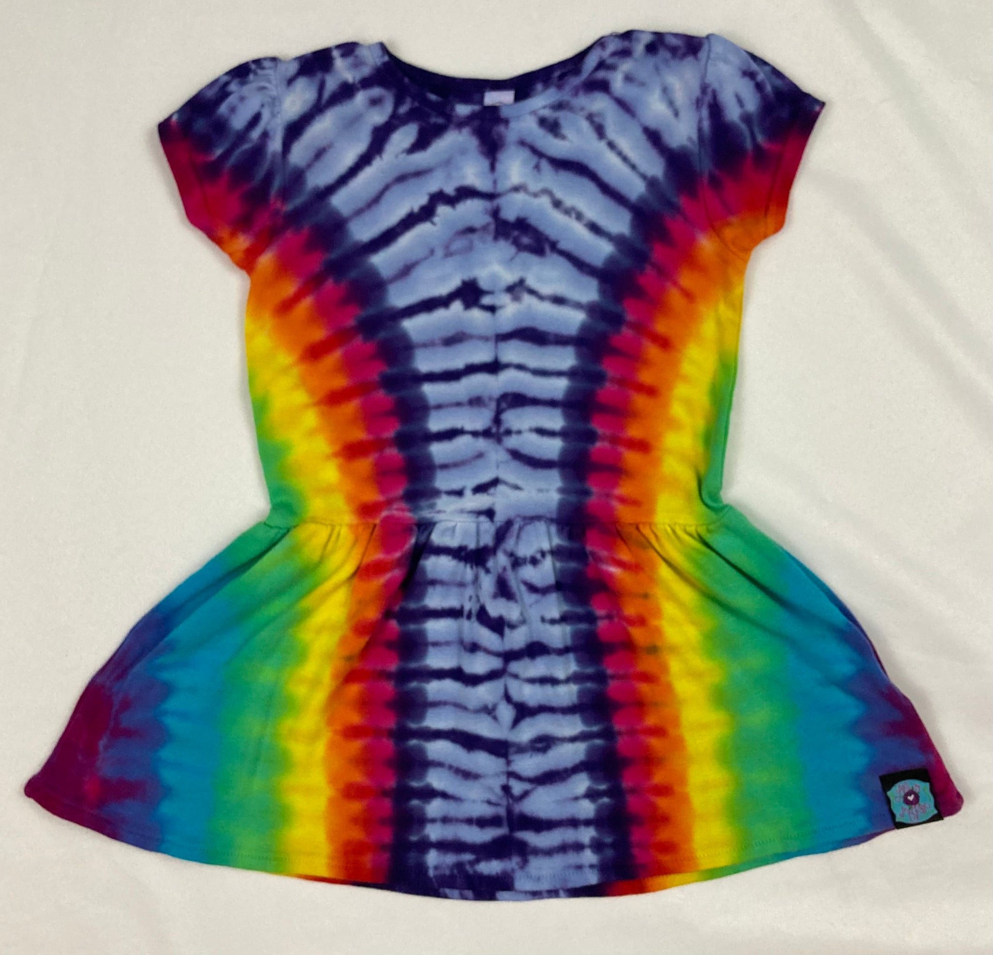 Toddler Purple/Rainbow Tie-Dyed Dress, 2T - 5/6