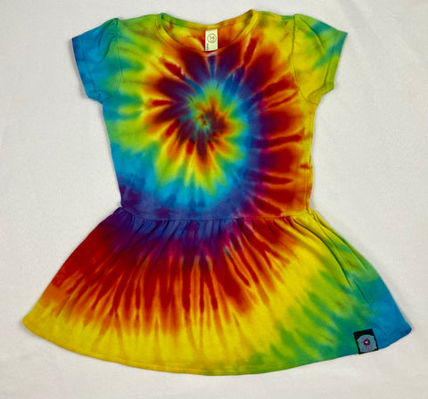 Toddler Rainbow Spiral Tie-Dyed Dress, 3T
