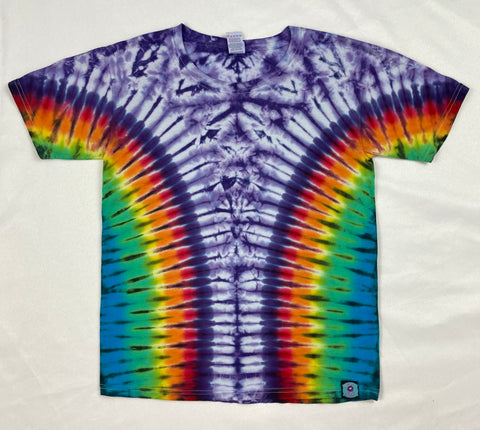 Kids Purple/Rainbow Tie-Dyed Tee, Youth XS