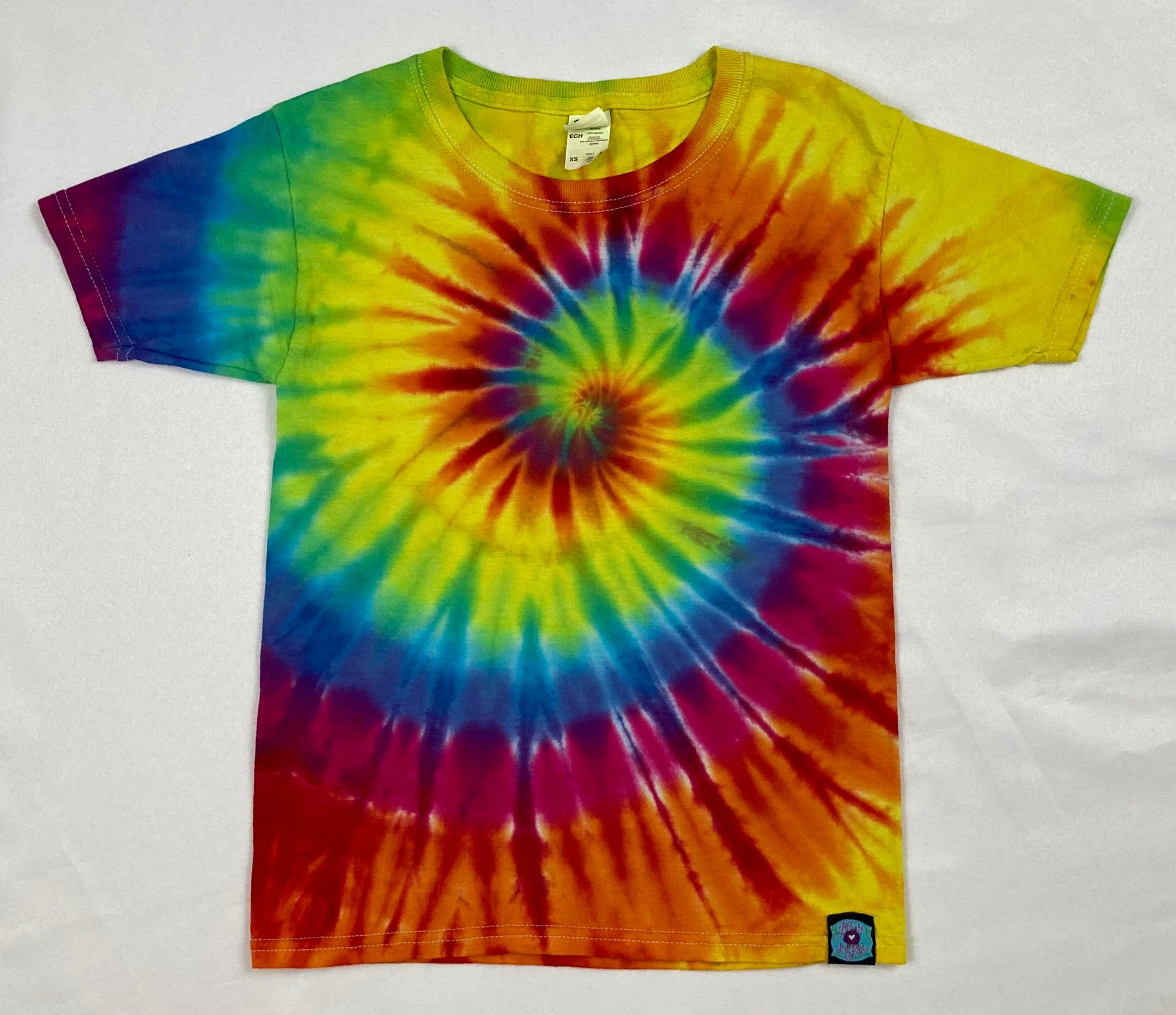 Kids Rainbow Spiral Tie-Dyed Tee, Youth XS (2-4)