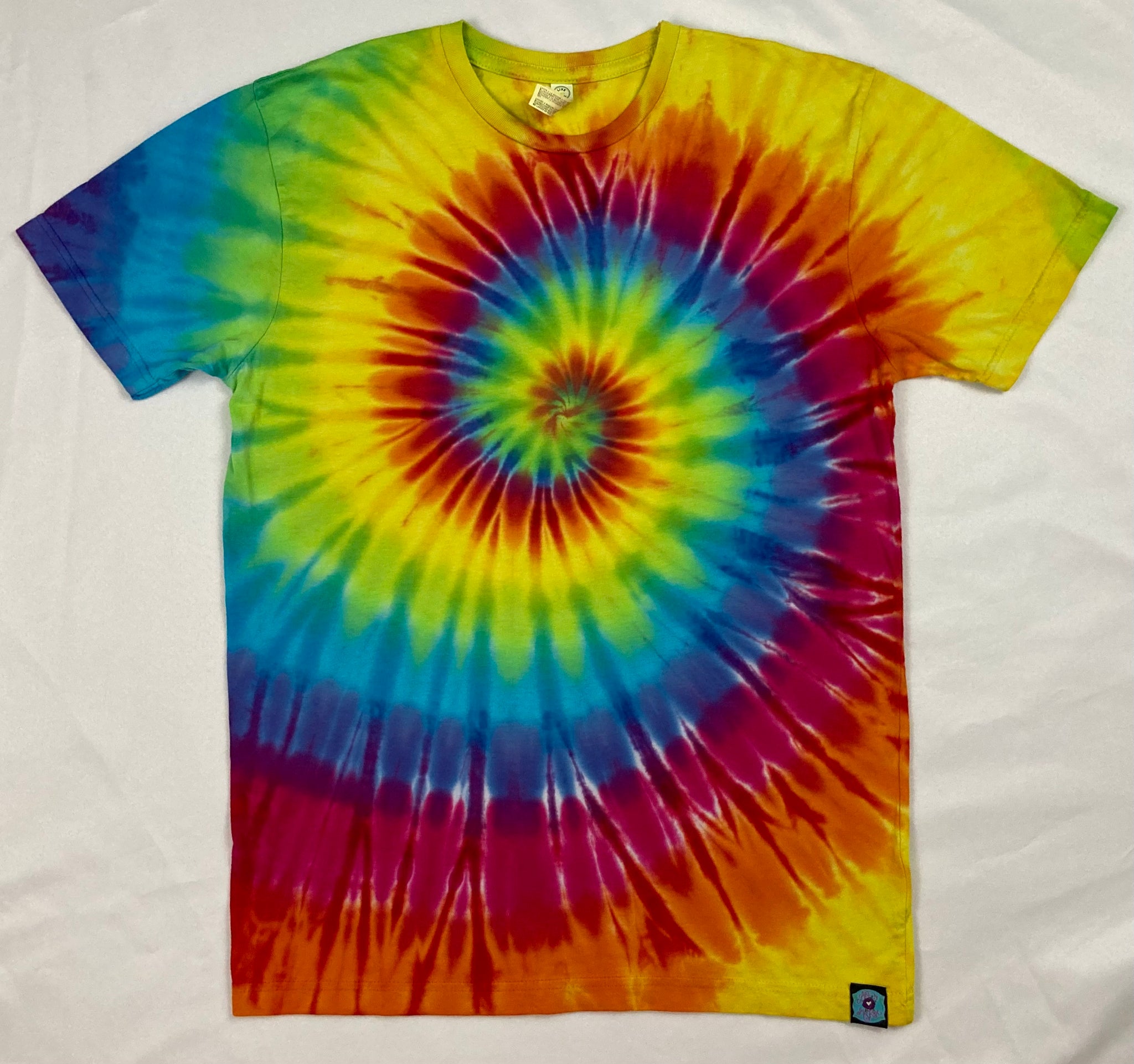 Adult Rainbow Spiral Tie-Dyed Tee, M