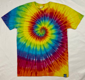 Adult Rainbow Spiral Tie-Dyed Tee, M